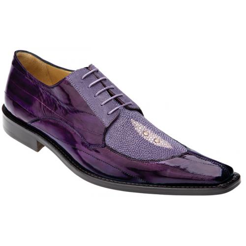Belvedere "Milan" Purple Genuine Stingray / Eel Oxford Shoes # 2N4